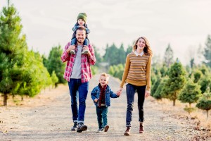 happy family walk